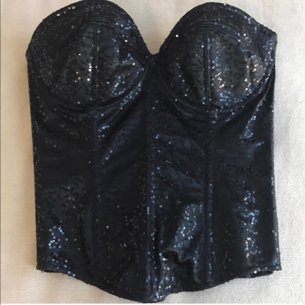 Black sequin Corset with boning